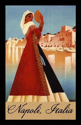 Framed Naopli, Italia Print
