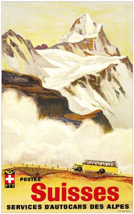 Framed Postes Suisses Print