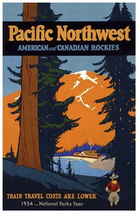 Framed American &amp; Canadian Rockies Print