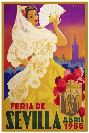 Framed Feria De Sevilla 1955 Print