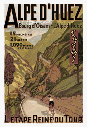 Framed Alpe D'Huez Print
