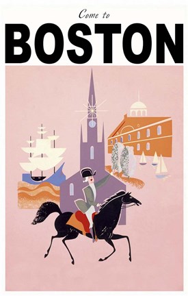 Framed Come to Boston Print