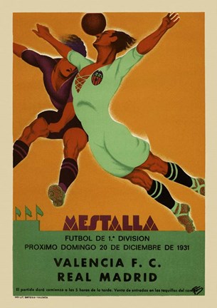 Framed Valencia vs Real Madrid 1931 Print