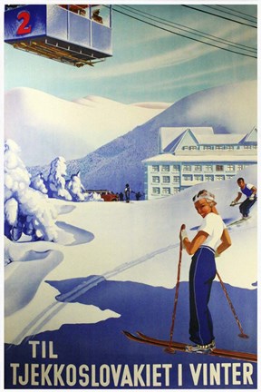 Framed Tjekkoslavakiet I Vinter Print