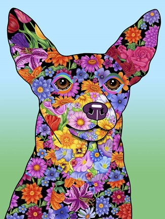 Framed Flowers Minpin Print