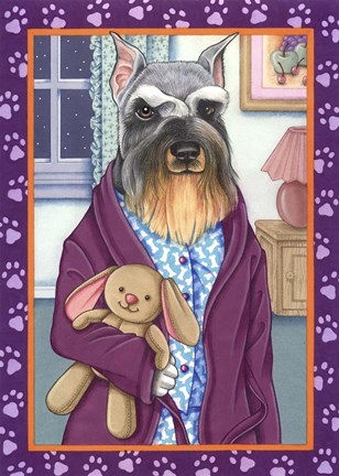 Framed Schnauzer Bedtime Print