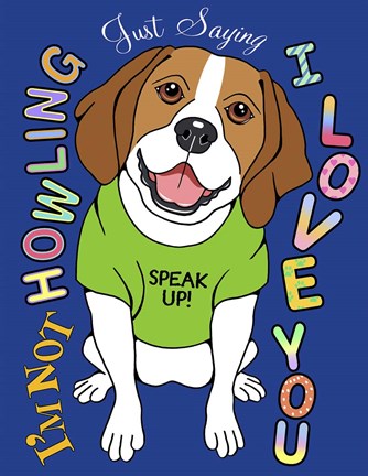 Framed Beagle Graphic Style Print