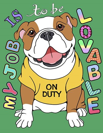 Framed Bulldog Graphic Style Print