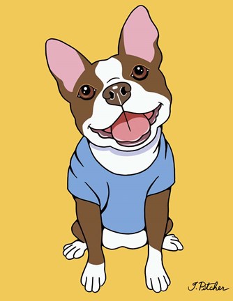 Framed Boston Terrier Seal Print