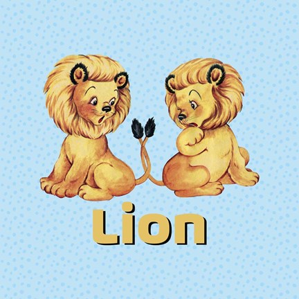 Framed Cute Baby Lions Print