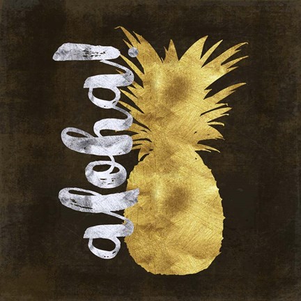 Framed Aloha Silver &amp; Gold II Print