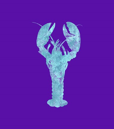 Framed Sponge Lobster Aqua Print