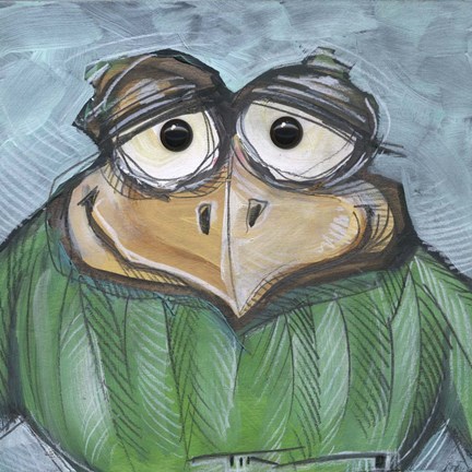 Framed Square Bird 2b Print