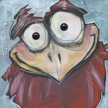 Framed Square Bird 4b Print