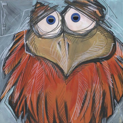 Framed Square Bird 7b Print