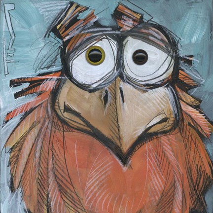 Framed Square Bird 8b Print