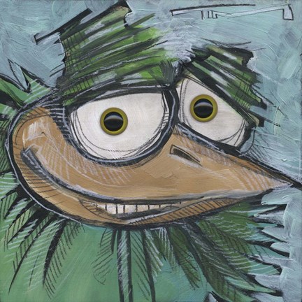 Framed Square Bird 13b Print