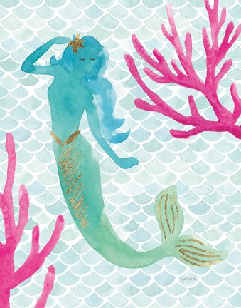 Framed Mermaid Friends II Print