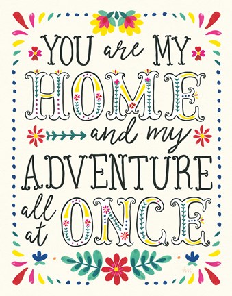 Framed Floral Fiesta White Inspiration I Print