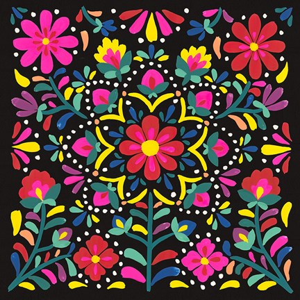 Framed Floral Fiesta II Print