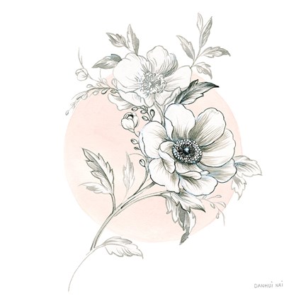 Framed Sketchbook Garden I Print