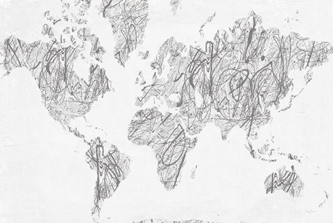 Framed World on a String Neutral Print