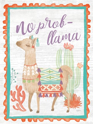 Framed Lovely Llamas IV No Probllama Print