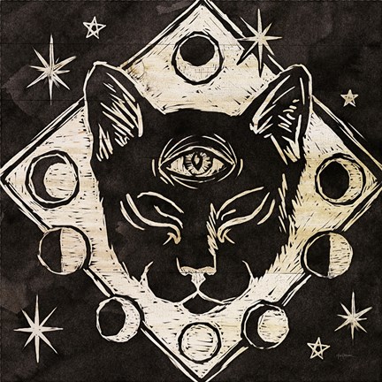 Framed Mystical Halloween Wood IV Print