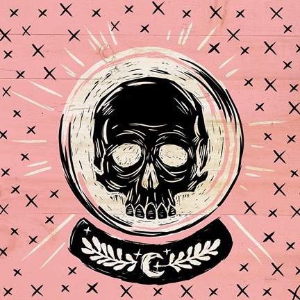 Framed Mystical Halloween Pink III Print