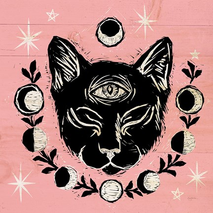 Framed Mystical Halloween Pink IV Print