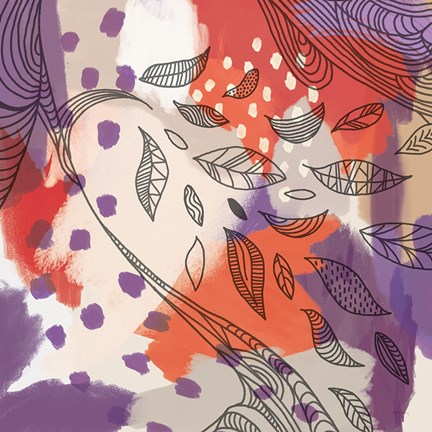 Framed Bright Life II Red Yellow Line Crop Print