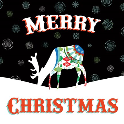 Framed Mod Holiday on Black II Print