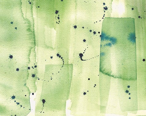 Framed Abstract Green Watercolor 2 Print
