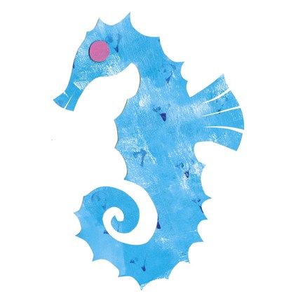 Framed Seahorse 2 Blue Print