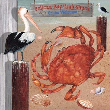 Framed Pelican Beach Print