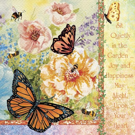Framed Sit Quietly in the Garden Print