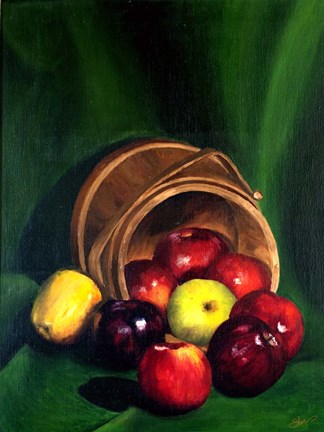 Framed Apple Basket Print