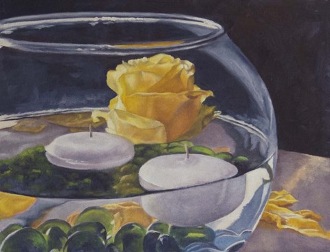 Framed Yellow Rose Print