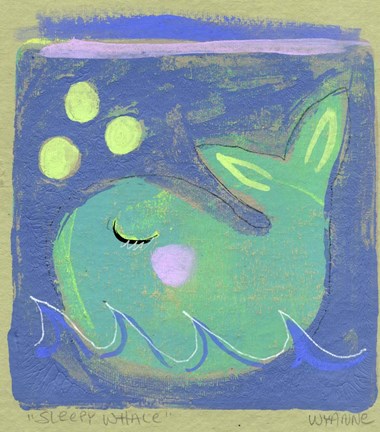 Framed Sleepy Whale Print