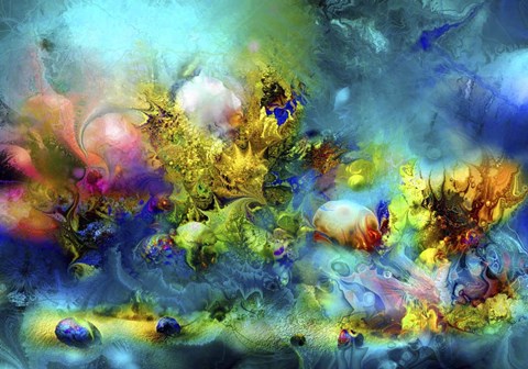 Framed Coral Reef Emerald Print