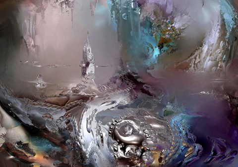 Framed Imaginary Landscape Emerald Print