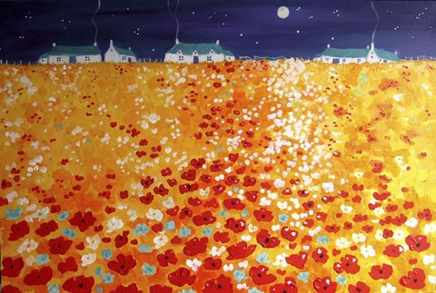 Framed Moonlit Poppies Print