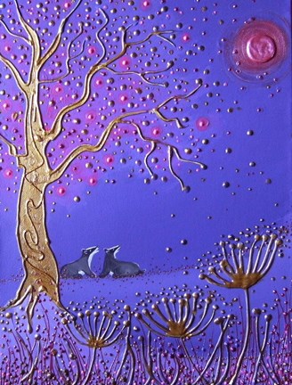 Framed Blood Moon Badgers Print