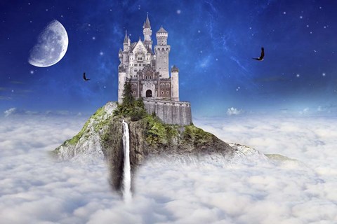 Framed Castel In Cloud Print