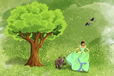 Framed Green Land Print