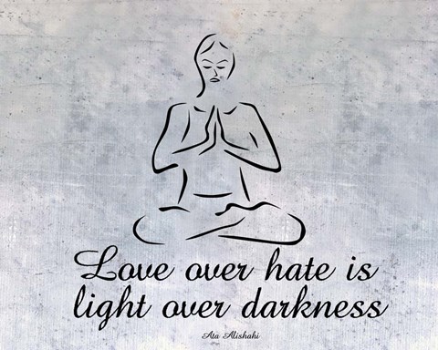 Framed Love over hate Print