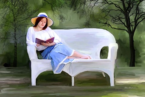 Framed Girl Reading Print