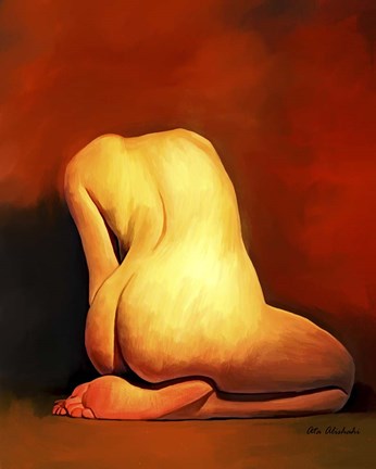 Framed Nude Figure Print