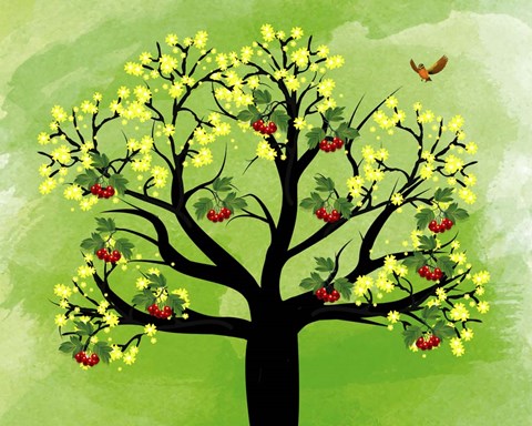 Framed Cherry Tree Print