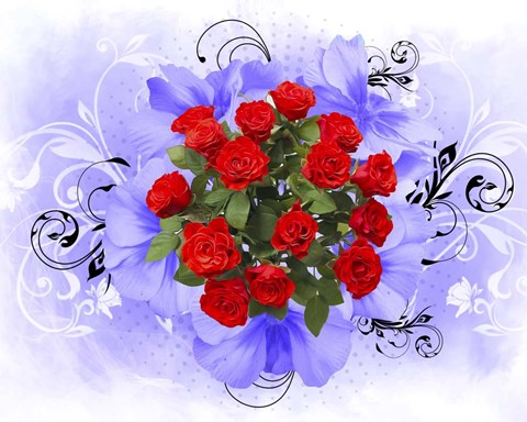 Framed Floral Design U Print